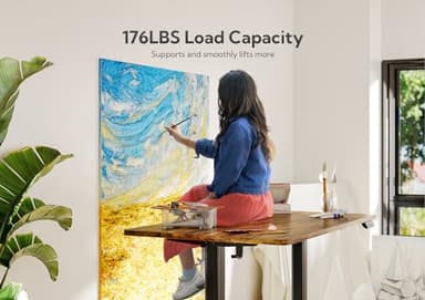 Claiks Electric Standing Desk, Adjustable Height Stand up Desk, 40x24 Inches Sit Stand Home Office Desk with Splice Board, Black Frame/Rustic Brown Top - Image 2