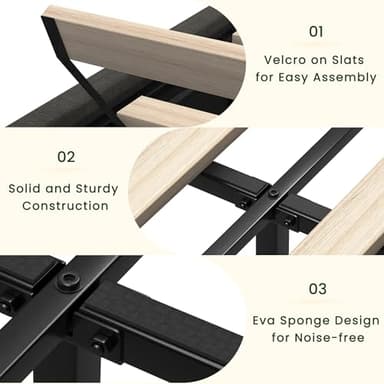 LARMACE Queen Size Bed Frame with 4 Storage Drawers and Tufted Headboard Linen Upholstered Platform Bed Frame with Heavy Duty Wood Slats, No Box Spring Needed, Easy Assembly, Grey - Image 6