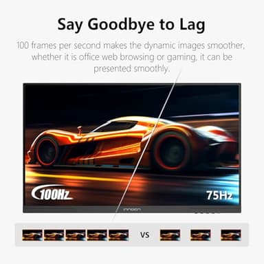 INNOCN 27" 2K 1440P QHD Monitor 100Hz IPS PC Computer Monitor for Mac Laptop, 65W USB C, HDMI, DP, Built-in Speaker, Eyes Care, Height/Pivot Adjustable, VESA Mountable - Black, 27D1Q - Image 5