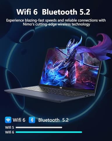 NIMO 17.3" Gaming-Laptop, 8 Cores AMD Ryzen 7 8745HS 16GB DDR5 RAM 256GB SSD (Beat R9 6900HX, up to 4.9GHz) Radeon 780M Graphics IPS FHD Computer with 100W Type-C Fingerprint, Backlit Keyboard - Image 8