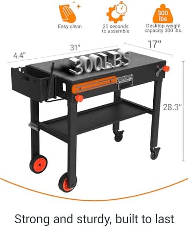 JiRiCHMi Grill Table, Blackstone Griddle Stand, Grill Carts Outdoor With Wheels, Used for Blackstone Griddle And Weber, Foldable Quickly Ninja Grill Stand Suitable for Travel/Camping - Image 8
