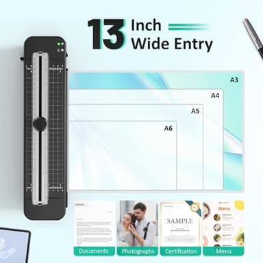 13 Inch Laminator Machine - 11x17 Laminator with 50 Sheets, Cold & Thermal, Built-in Paper Cutter & Corner Rounder, A3 Laminating Machine for Classroom Home School - Image 4