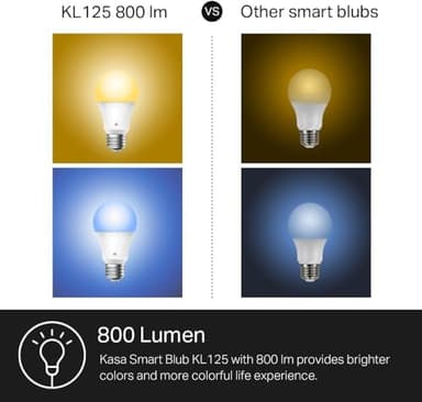 Kasa Smart Light Bulbs, Full Color Changing Dimmable Smart WiFi Bulbs Compatible with Alexa and Google Home, A19, 9W 800 Lumens,2.4Ghz only, No Hub Required, 4 Count (Pack of 1), Multicolor (KL125P4) - Image 4