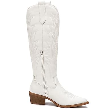 GLOBALWIN White Cowboy Boots for Women Knee High Boots Western Embroidered Cowgirl Boots 8M - Image 3