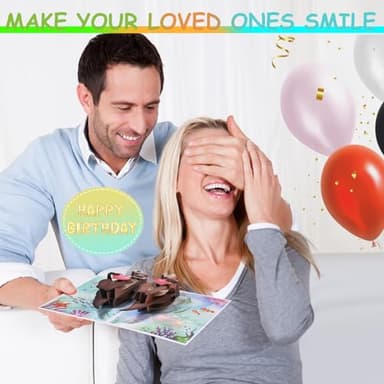 Otter Pop Up Birthday Card for Wife,Husband,Fiance, Funny Romantic Birthday Card for Her - 'Happy Birthday To My Otter Half‘ - Musical 3D Birthday Cards for Boyfriend or Girlfriend-Cute Animal Humor - Image 5