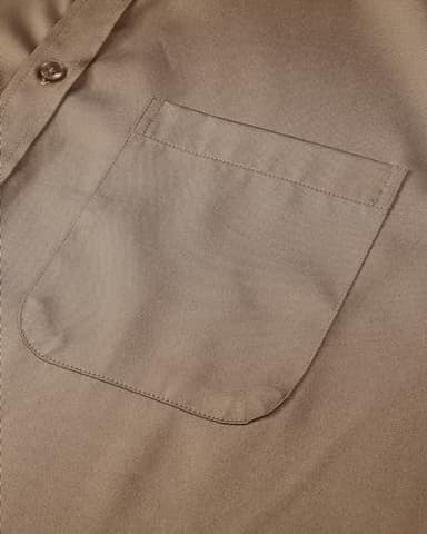 Alimens & Gentle Mens Short Sleeve Dress Shirts Wrinkle Free Solid Casual Button Down Shirts with Pocket, Dark Khaki, 3X-Large - Image 5