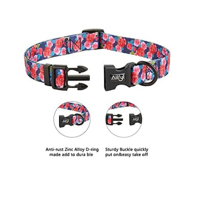 Dog Collar Adjustable Summer Flower Dog Collars with Safety Buckle Soft Comfortable Pet Collar for Small Medium Large Dogs - Image 3