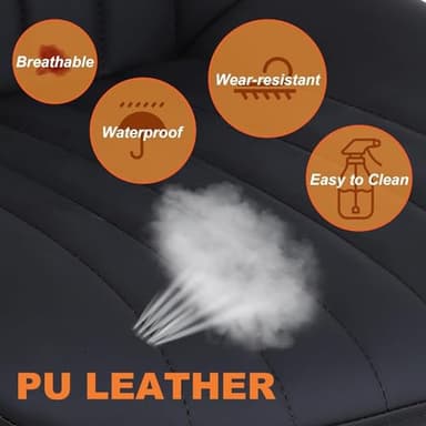 Youhauchair Bar Stools Set of 3, Swivel Counter Height Barstools with Back, Adjustable PU Leather Bar Chairs, Modern Armless Kitchen Island Stool, Black - Image 4