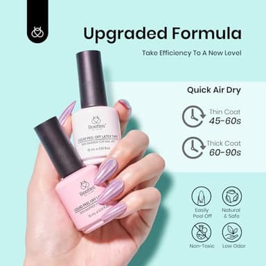 beetles Liquid Latex for Nails 30ml Latex Liquid Nail Peel off Cuticle Guard for Nail Polish with Plastic Nail Care Stick White Pink Liquid Latex Barrier Protecto - Image 4