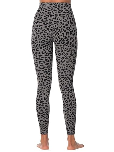 Sunzel Sunzfly Invisible Butt Scrunch Workout Leggings for Women, Butt Lifting High Waisted Gym Yoga Pants with Tummy Control 25" Leopard Charcoal Gray Large - Image 4