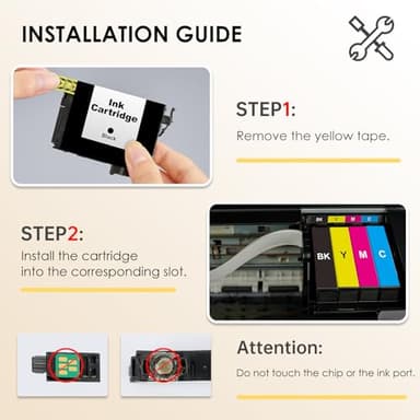 LemeroUexpect Replacement for 232XL Ink Cartridges Combo Pack Replacement for 232 Ink Cartridges for Printer WF-2930 WF 2950 XP-4200 XP-4205 Ink Printers, 5 Pack, 2*Black, Cyan, Magenta, Yellow - Image 4