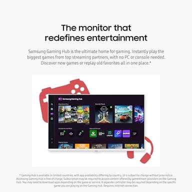 SAMSUNG 32-Inch M7 (M70D) Series 4K UHD Smart Monitor with Streaming TV, Speakers, HDR10, USB-C, Multiple Ports, Gaming Hub, SolarCell Remote, Vision Accessibility Tools, LS32DM703UNXZA, 2024, White - Image 7