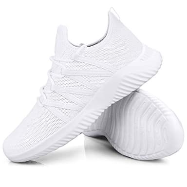 Feethit Mens Slip On Running Shoes Breathable Lightweight Comfortable Fashion Non Slip Sneakers for Men Cs05 White Size 12 - Image 5