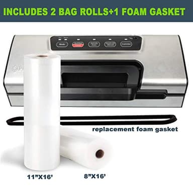 Potane Precision Vacuum Machine,Pro Food Sealer with Built-in Cutter and Bag Storage(Up to 20 Feet Length), Both Auto&Manual Options,2 Modes,Includes 2 Bag Rolls 11”x16’ and 8”x16’,Compact Design - Image 8