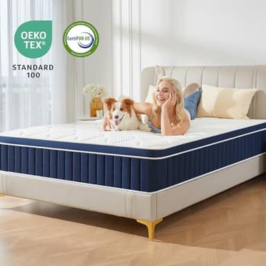 Rolanstar Full Size Mattress, 10 Inch Foam Hybrid Mattress with Independent Spring, Medium Firm Mattresses in a Box, Breathable and Pressure Relief, CertiPUR-US - Image 6
