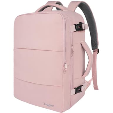 Taygeer Laptop Backpack for Women, Large Travel Backpack with 17.3 inch Laptop Compartment, TSA Friendly 40l Carry On Mochila, Daypack Business Computer Bag for Office Work Travel Essentials, Pink - Image 1