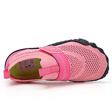 UBFEN Kids Water Shoes for Boys Girls Quick Dry Lightweight Aqua Socks for Toddlers Little Big Kid Barefoot Beach and Pool Sports Non-Slip Swim Shoes D Pink 12.5 Little Kid - Image 3