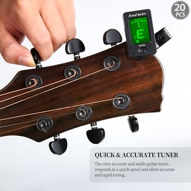 Guitar Tuner Clip On Ukulele Tuner 20 Pack for All Instruments Guitar Bass Ukulele Violin banjo Tuner - Image 2