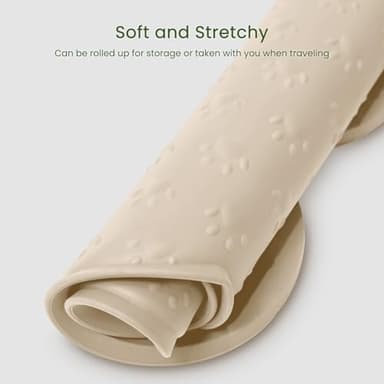 PWTAA Dog Food Mat Anti-Slip Silicone Dog Bowl Mat Thicker Pet Placemat Waterproof Cat Feeder Pad with Raised Edge Puppy Kitten Feeding Mats Suitable Small Medium-Sized Dogs Cats Eating Tray - Image 7