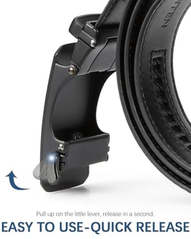 BOSTANTEN Mens Belt Leather Ratchet Belt For Men Dress and Casual with Adjustable Buckle jeans, Trim to Fit - Image 2