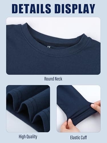 HIFHAF 5 Pack Toddlers Boys' Long Sleeve Tees Soft Cotton Crewneck Basic Long-Sleeve T-Shirts Top - Image 2