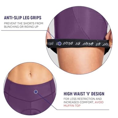 baleaf 4D Padded Bike Shorts Women Cycling Underwear Gel Padding Pockets Purple II M - Image 4