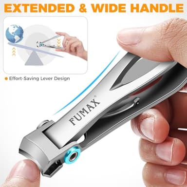 Nail Clippers for Men Thick Nails with Catcher, Large Toe Nail Clippers for Thick Toenails for Seniors with Wide Jaw Opening, Sharp Fingernail Clipper Cutter Set with Long Handle Gifts for Men Women - Image 3