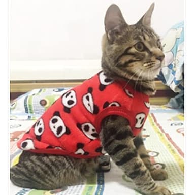 ANIAC Bunny Clothes for Rabbits Warm Kitten Vest Fleece XXXS Dog Shirt Cozy T-Shirt for Bunny Guinea Pig Ferret Puppy Mini Dog and Small Animals(2XS, Red Panda) - Image 4