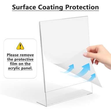 MaxGear 6 Pack Acrylic Sign Holder 8.5 X 11, Plastic Paper Holder With Vertical Slanted Back, Picture Photo Frames Display Stand Flyer and Document Organizer for Office Desktop Use - Image 2
