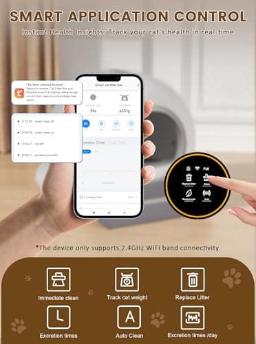 (2025) Self Cleaning Litter Box, Upgraded Robot Automatic Litter Box for Multiple Cats, 65L+9L Extra Large, Features Negative ion Sterilization and Deodorization, APP Control, 3 Rolls Litter Liners - Image 3