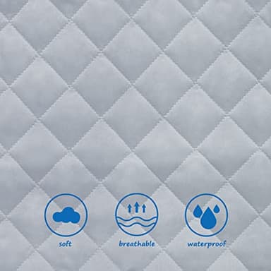 Bassinet Mattress Pad Cover Fit for Hourglass/Oval Bassinet Mattress, Waterproof Bassinet Mattress Protector Quilted Bassinet Sheets (32"x17") 2 Pack for Boys & Girls, Gray - Image 3