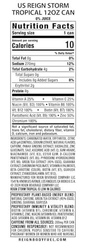 REIGN Storm, Tropical, Fitness & Wellness Energy Drink, 12 Fl Oz (Pack of 12) - Image 5