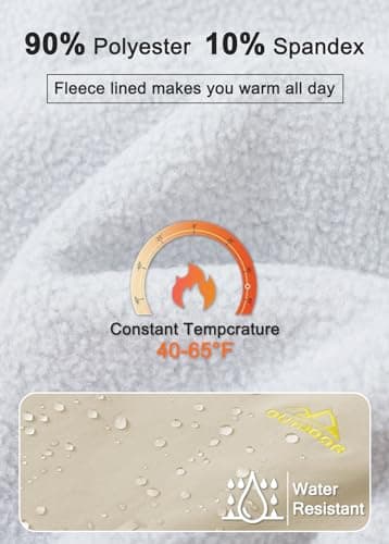 MAGCOMSEN Women Ski Pants Waterproof Insulated Hiking Pants Cold Weather Thermal Warm Fleece Lined Winter Pant Beige XXL - Image 4