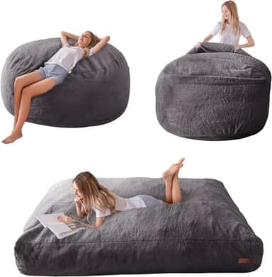 MAXYOYO Giant Bean Bag Chair Bed for Adults, Convertible Beanbag Folds from Lazy Chair to Floor Mattress Bed, Large Floor Sofa Couch, Big Sofa Bed, High-Density Foam Filling, Machine Washable - Image 1
