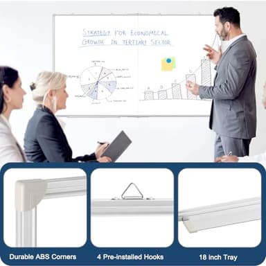WALGLASS Large White Board Dry Erase Board, 72" x 40" Double-Sided Foldable Dry Erase Board for Wall, Magnetic Whiteboard for Office, Home, School, Kitchen - Image 5