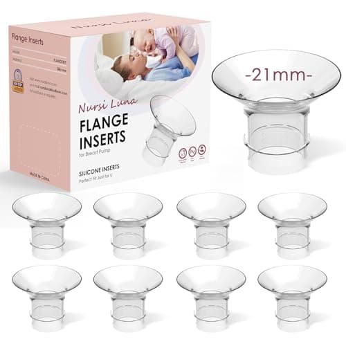 Nursi Luna Flange Inserts 8PCS 21mm for 24mm Flange/Shield of Most Pumps, Flange Sizing Kit Silicone Flange Insert, Breastfeeding Essentials Kit for New Moms - Image 1