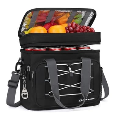 Maelstrom Lunch Box for Men,Insulated Lunch Bag Women/Men,24 Can Leakproof Soft Cooler Bag,Black - Image 1