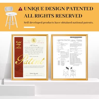 Bekrvio Swivel Bar Stools Set of 4, 29" Upholstered Faux Leather Barstools with Back and Bent Wood Legs, Mid Century Modern Bar Chair Island Stool for Kitchen Counter, Black - Image 9