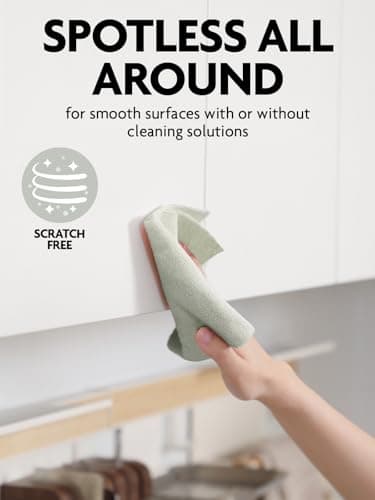 Fantasticlean Tear Away Dish Cloth - 40 Sheets - 10'' by 10'', Reusable Washable Kitchen Towel Rolls, Super Absorbent and Thick Microfiber Cleaning Cloths (2 Rolls of Beige and MossGreen) - Image 6