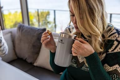 Stanley Stay-Hot Camp Mug 24 oz | Press Fit Drink Through Lid | Cup for Coffee, Tea and Drinks | Insulated Stainless Steel Coffee Mug | BPA-Free | Hammertone Silver - Image 5