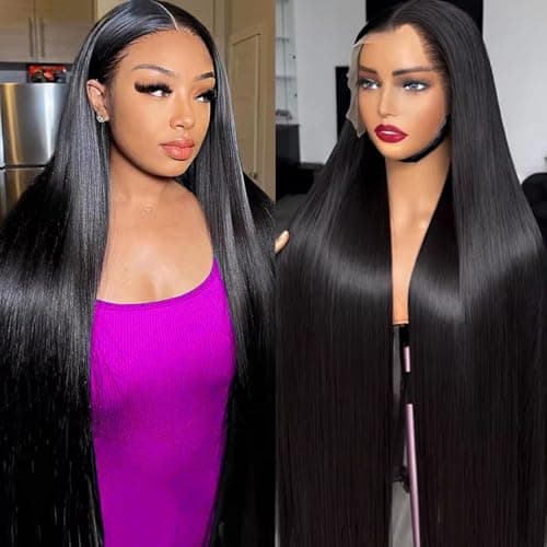 Zlzlblbl 30inch 13x6 Lace Front Wigs Human Hair Pre Plucked Straight Hd Lace Frontal Wigs Human Hair Natural Color Glueless Human Hair Lace Front Wigs for Women - Image 1
