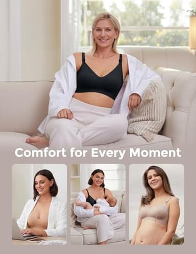 Momcozy Nursing Bras for Breastfeeding 3 Pack, YN21 Seamless Ultra Comfort Maternity Bra, Pregnancy Sleep Bralette - Image 8