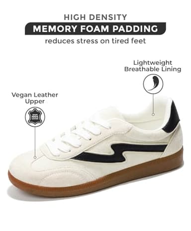 Project Cloud Sneakers for Women - Lace-Up Shoes for Women Trendy Women Sneakers with Memory Foam Insole Women's Fashion Sneakers Non-Slip Womens Shoes (Irita, Taupe, 7.5) - Image 2