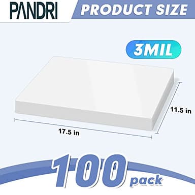 Laminating Sheets, PANDRI 100 Pack Thermal Laminating Pouches Holds 11 x 17 Inch, 3 Mil Plastic Laminator Paper 11.5 x 17.5 Inch, Clear Round Corner - Image 2