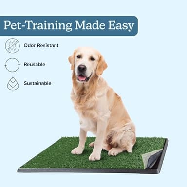 Artificial Grass Puppy Pee Pad for Dogs and Small Pets - 20x30 Reusable 4-Layer Training Potty Pad with Tray - Dog House and Pet Supplies by PETMAKER - Image 4