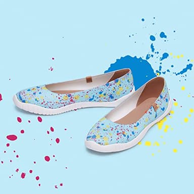 UIN Women's Art Painted Knitted Ballet Flats Slip On Pointed Toe Casual Loafers Lightweight Comfort Travel Shoes Minorca Starlight Spread (7) - Image 2