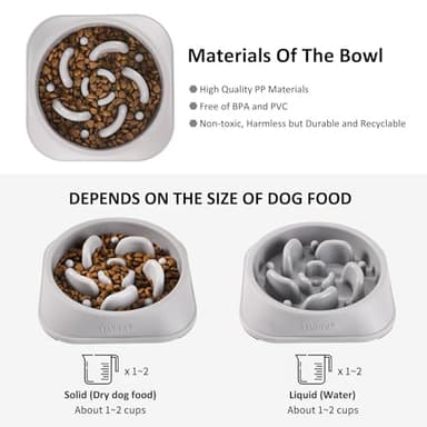 YINEYA 2PCS Slow Feeder Dog Bowls, Pet Supplies That Slow Down Eating, Pet Food Bowls, Maze Dog Puzzle Feeder for Medium Breed - Image 6
