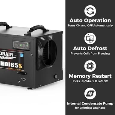 ALORAIR 120 PPD Commercial Dehumidifiers with Pump and Hose, Crawl Space Basement dehumidifier, Industry Water Damage Unit, Compact, Portable, Auto Defrost, Memory Starting - Image 5