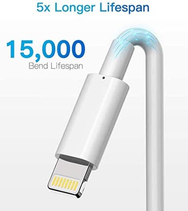 Lightning Cable MFi Certified - iPhone Charger 3Pack 6FT Lightning to USB A Charging Cable Cord Compatible with iPhone 14 13 12 Mini Pro Max SE 11 Xs Max XR X 8 7 6 Plus 5S iPad Pro Airpods - White - Image 5