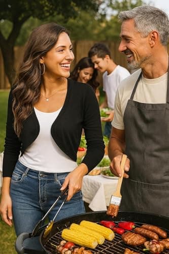 U.Vomade Women's Long Sleeve Cropped Cardigan Sweaters Jackets Open Front Shrugs for Dresses Black M - Image 2